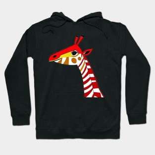 Vibrant Visions: A Whimsical Giraffe Comes to Life in Storybook Illustration Hoodie